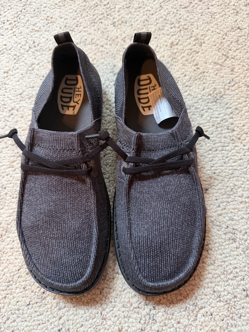 Hey Dude Women’s Wally Knit Casual Shoes - Charcoal Gray LIKE NEW Sz 8